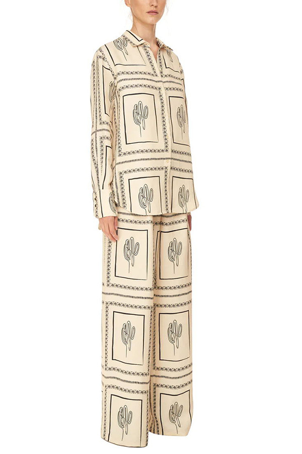 Women's Gender Home Daily Women's Casual Cactus Polyester Printing Pant Co-ord Set Pants Sets