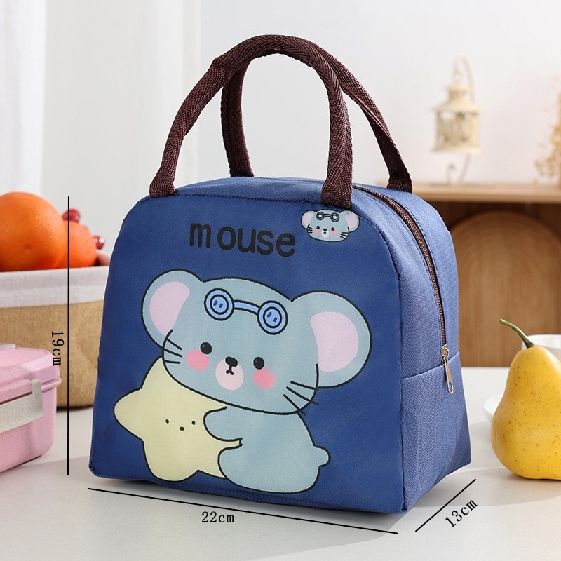 Bolsa para lonchera con aislamiento de papel de aluminio, bolsa de mano con dibujos animados, bolsa de almuerzo para el trabajo de estudiantes, bolsa de almuerzo con aislamiento para niños, bolsa bento.