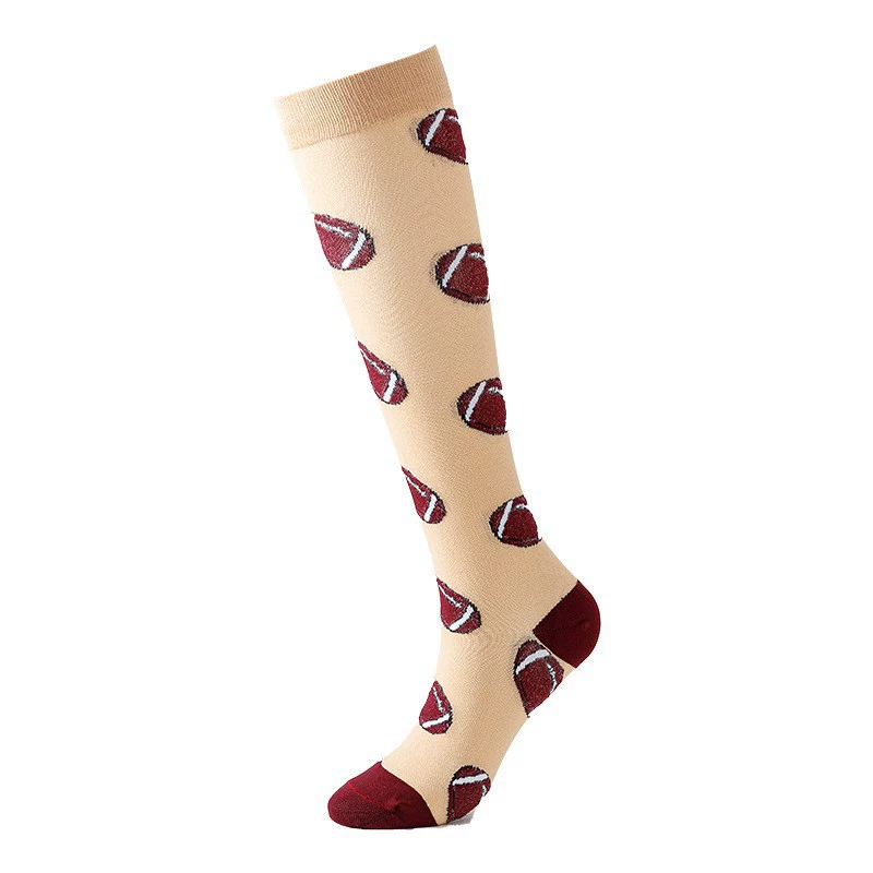 Compression Running Socks, Unisex Jacquard Knee-High Socks, Multiple Patterns, S/M & L/XL