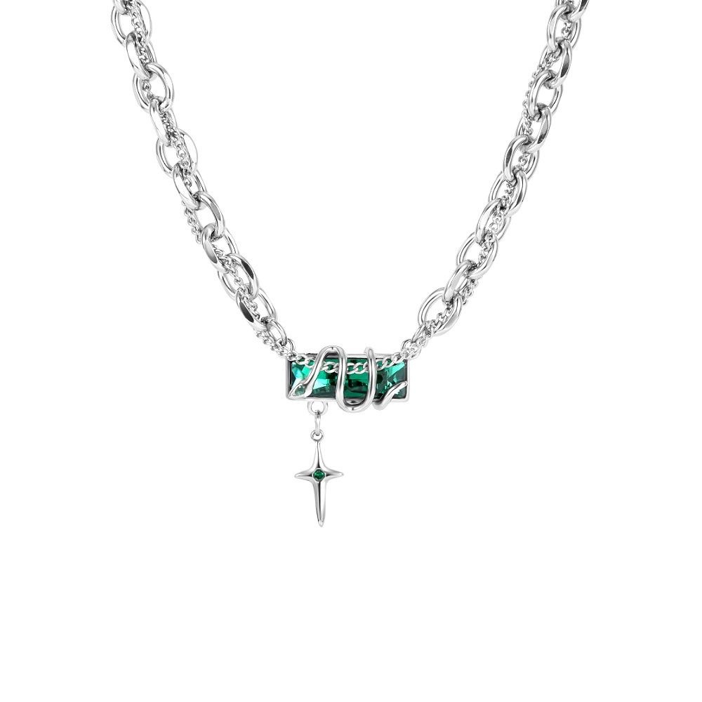 Collier spirituel en acier titane Starlight pour homme, tendance, cool, haut de gamme, style hip-hop, année du serpent_voghion.com