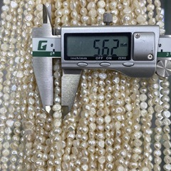 5-6mm橫孔兩面光 光亮無花皮巴洛克異形天然淡水珍珠diy項鍊手鍊