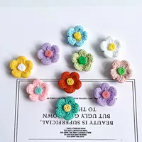 Имитация шерсти вязаный пятилепестковый цветок аксессуары для волос для маленьких девочек серьги-шпильки аксессуары чехол для мобильного телефона крем клей смола