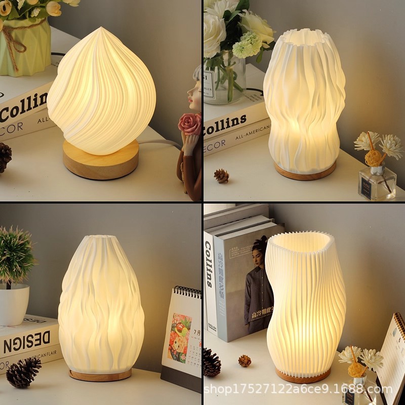 Lámpara de escritorio simple lujosa moderna nórdica de alto valor de la atmósfera de protección de ojos crema decoración de escritorio lámpara de noche
