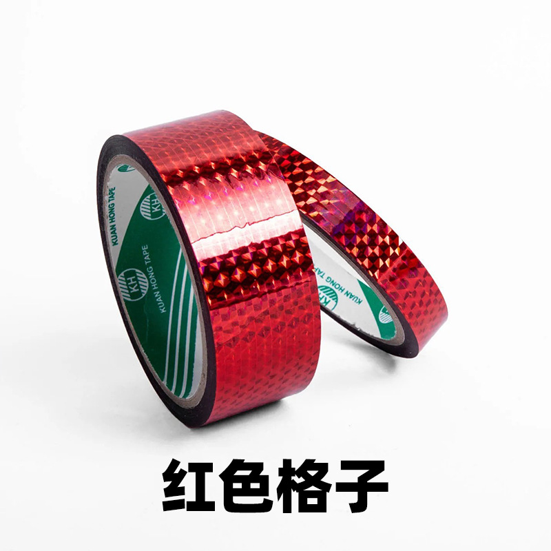 Directo de fábrica cinta de color brillante DIY etiqueta hecha a mano cinta láser de encaje de Oro Plata paquete verde