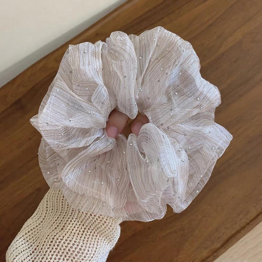 Gypsophila Scrunchie Mit Funkelnden Strasssteinen Haarband_voghion.com
