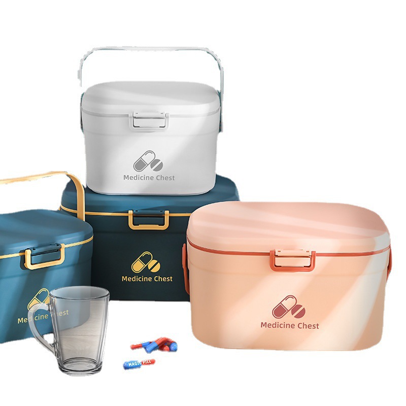 Hogar suministros diarios hogar pequeña caja de la medicina de estilo nórdico plástico caja de almacenamiento grande caja de la medicina portátil al por mayor