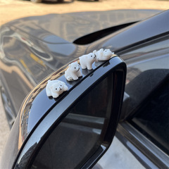 Polar Bear Car Ornament, Interior Car Decor, Mini Cute Car Center Console Rearview Mirror Window Side Electric Vehicle Decoration