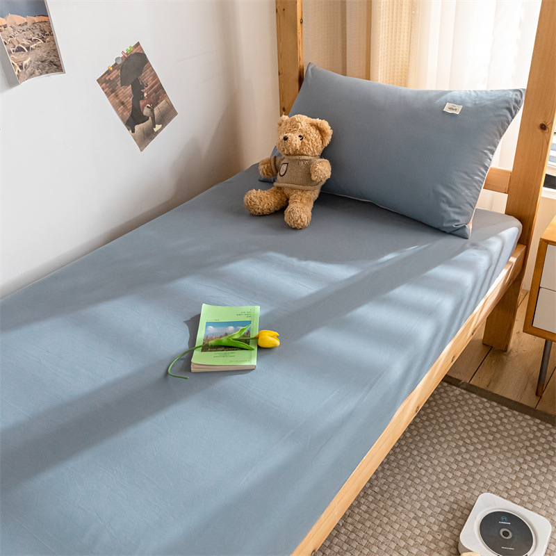 Sábanas de algodón para dormitorios de estudiantes universitarios, una sola pieza de edredón de algodón de 1,2 metros, juego de tres piezas de funda de almohada para dormitorio de secundaria individual