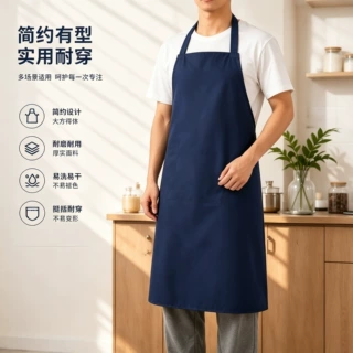 无袖挂脖围裙针织布防水防油批发围裙广告宣传定制加厚款耐脏围裙