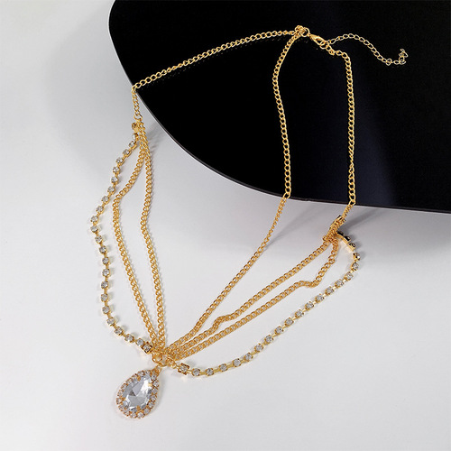 Bohemian crystal forehead ornaments, eyebrow pendants, European and American forehead chains, water drop headbands, bridal ethnic style hair accessories