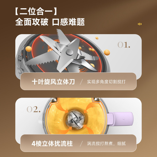 Household Soy Milk Maker Fully Automatic Small Multifunction Silent Filter-Free Mini Blending Machine Gift Wholesale Manufacturer