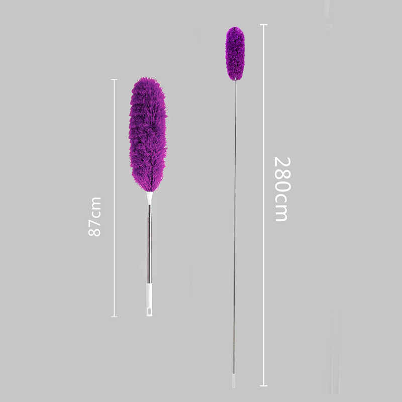Multifuncional polvo plumero pluma plumero retráctil mango largo cepillo de polvo hogar polvo estático plumero 280cm