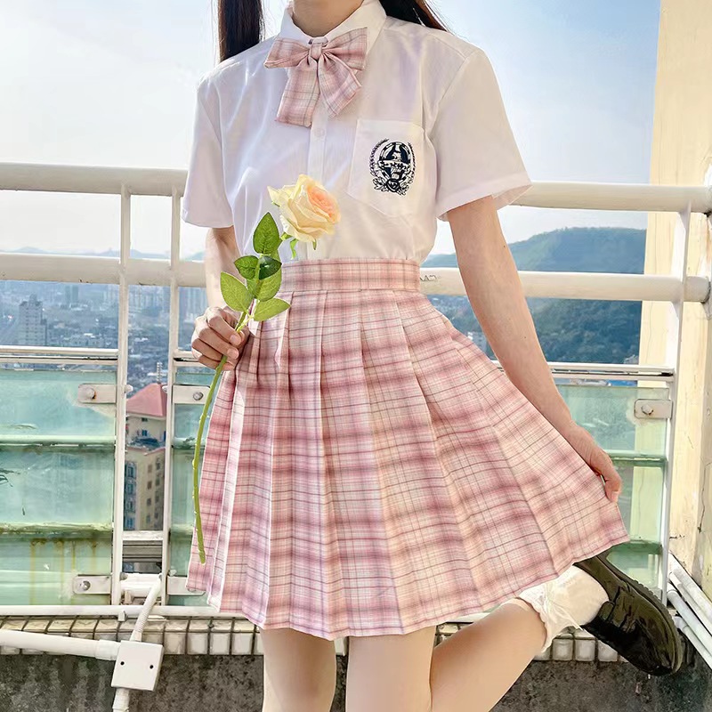 Girls' Heart Single Through Folding Skirt