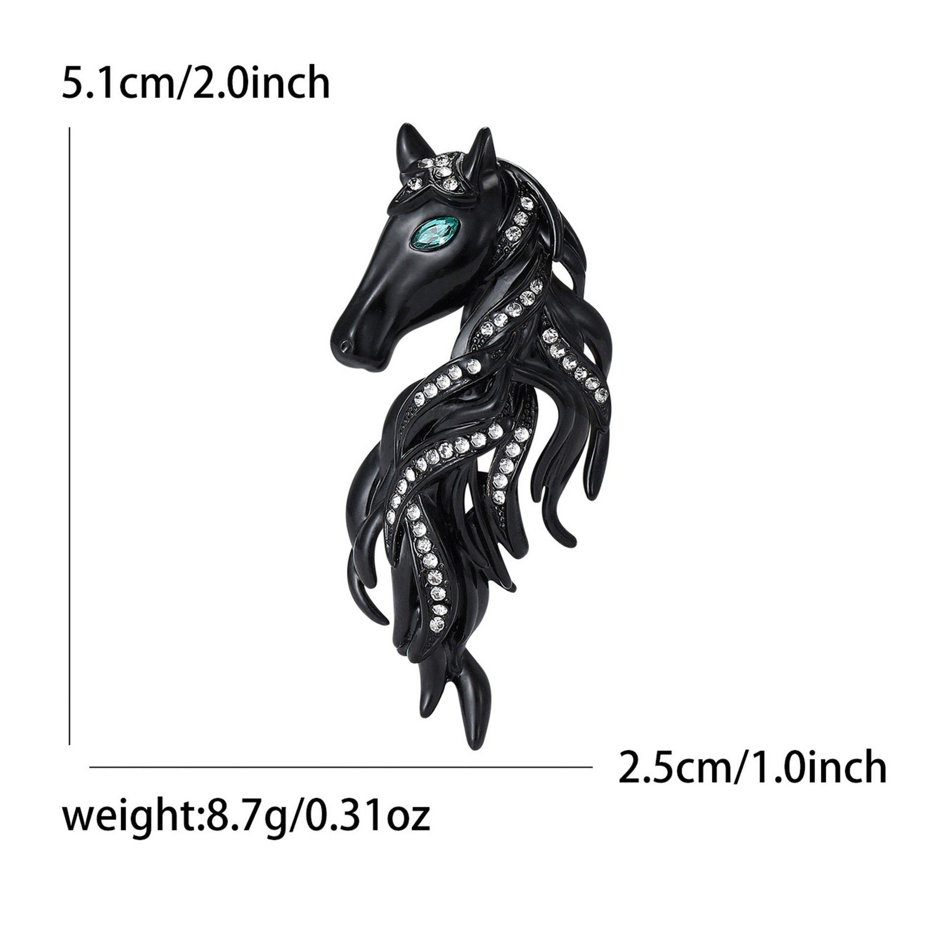 Elegante Pferde-brosche Mit Strass Für Damen Und Herren_voghion.com