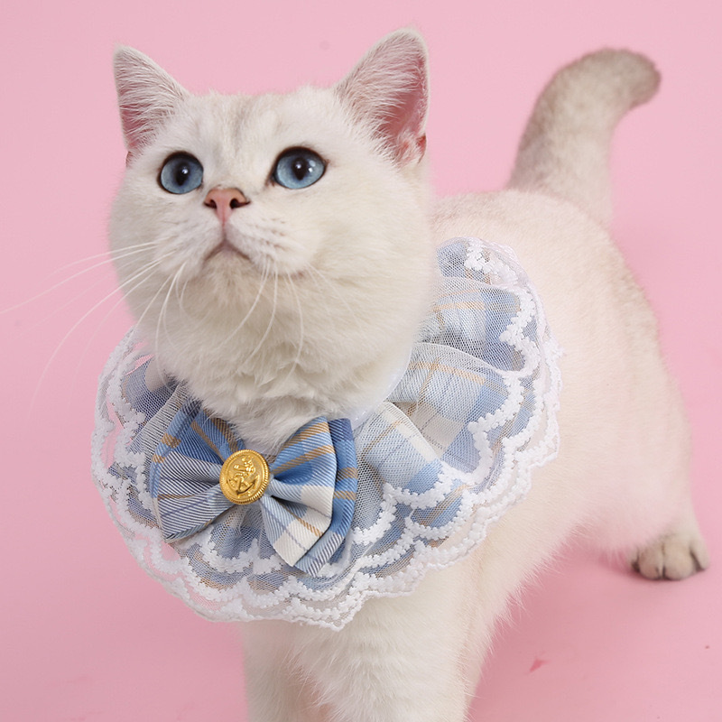 Collar de gato de encaje para perros collar de gato para perros collar de muñecas corto collar de muñecas de estilo pastoral artículos para mascotas