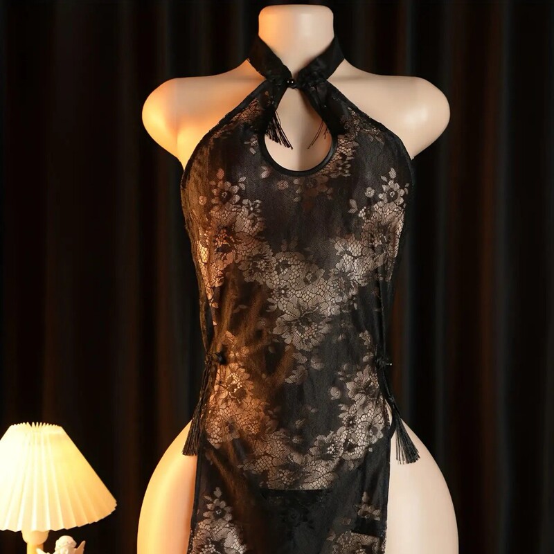 Cross-Border Erotic Lingerie, Sexy Lace Cheongsam, No-Take-Off Uniform Pajamas, Small Bust Passionate Luxury Set, Thin Style for Women Cross-Border Erotic Lingerie, Sexy Lace Cheongsam, No-Take-Off Uniform Pajamas, Small Bust Passionate Luxury Set, Thin Style for Women