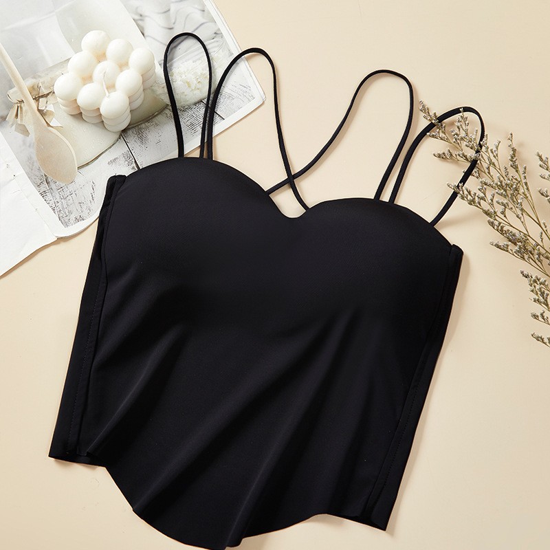 Chaleco de cojín en el pecho con tirantes cruzados de viento puro para mujer