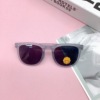 Fashionable silica gel children's retro sunglasses, sun protection cream, new collection, UF-protection