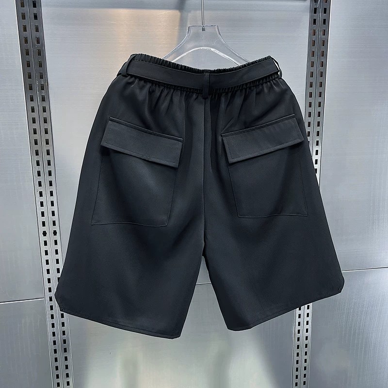 Men's Thin Casual College Style Loose Fit Cargo Shorts Trendy Versatile Functional 5 Inch_viptrois.com