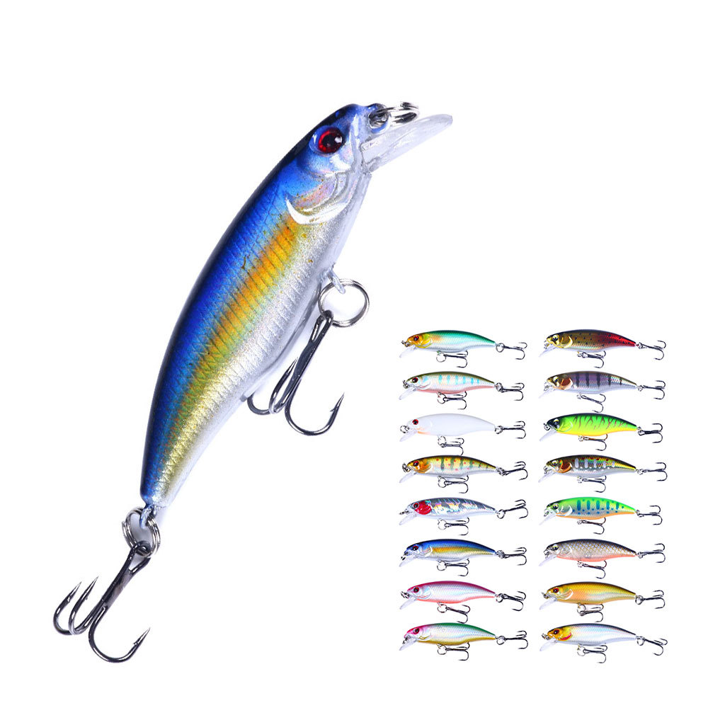 16 Colors Shallow Diving Minnow Lures Sinking Hard Plastic Baits Fresh Water Bass Swimbait Tackle Gear