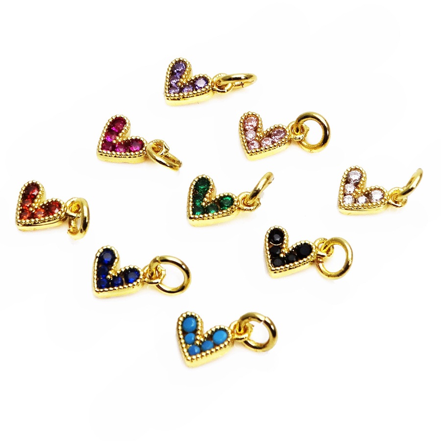 2g Weight Pendant Jewelry Making Type 10*10mm, 6*6mm Jewelry Making Size Zircon Inlay Material DIY Jewelry Accessories Classification 1 Piece Quantity Copper Material Heart Shape Pattern Inlay Design Sweet Style 1 Piece 10*10mm 6*6mm Copper Zircon Heart Shape Pendant 无