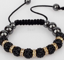 10mm 钻圈软陶泥钻球编织 香巴拉手链水晶女士亚马逊