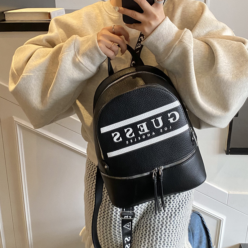 跨境网红ins风包女2025新款时尚韩版洋气撞色背包休闲少女双肩包