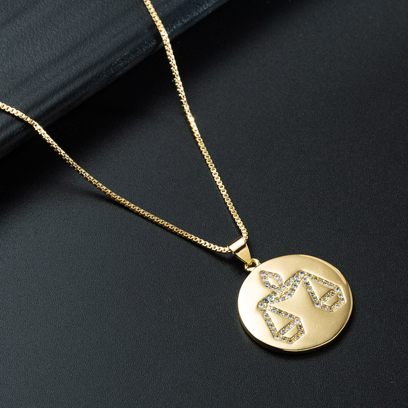 Nihaojewelry wholesale jewelry simple twelve constellation medal pendant necklacepicture11