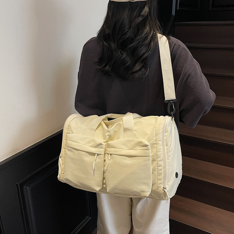 Separación en seco y húmedo, bolsa de viaje portátil ligera, bolsa de equipaje de almacenamiento multibolsillo de gran capacidad para mujer, bolsa de fitness deportiva de yoga