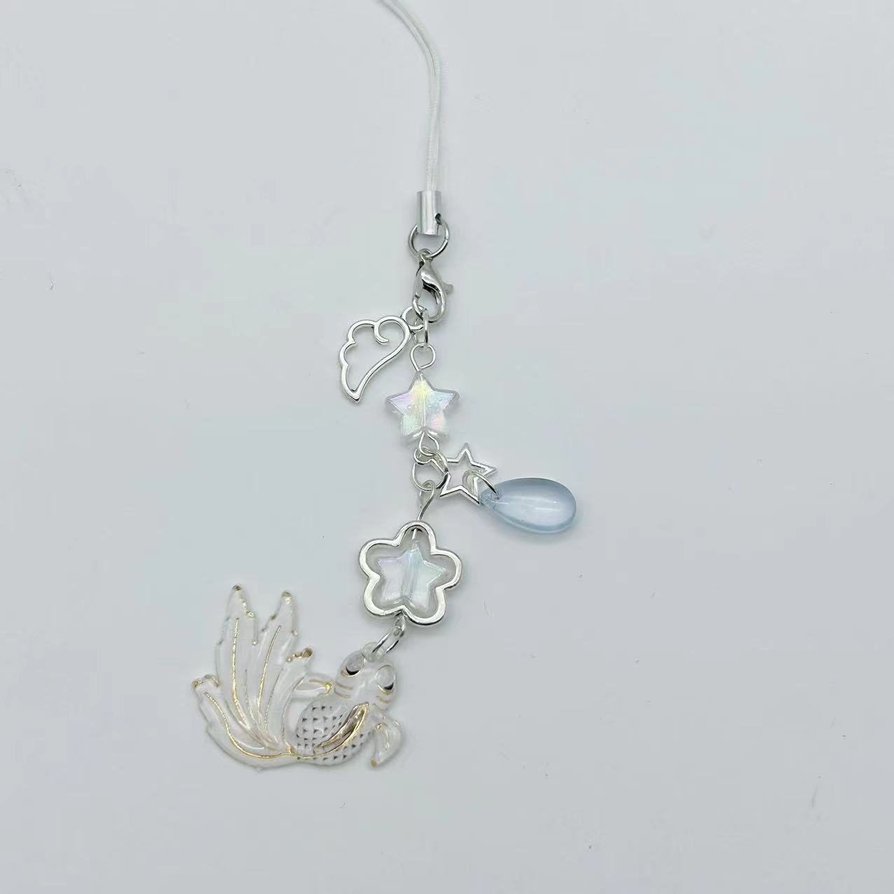 1 Piece Quantity 1 Piece Sweet Star Flower Carp Plastic Stoving Varnish Mobile Phone Chain Keychain