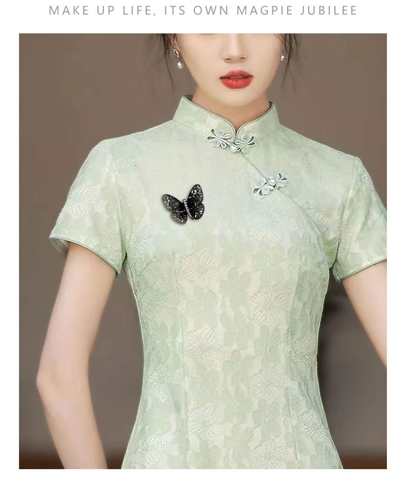 时尚优雅破茧成蝶水晶蝴蝶胸针小众轻奢风昆虫胸花个性