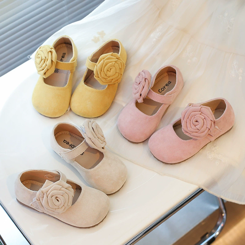 2025 Весна-Осень Девочки Нежно-Розовые Туфли Мэри Джейн Сказочные Туфли-Балетки с Юбкой Розовые Туфли