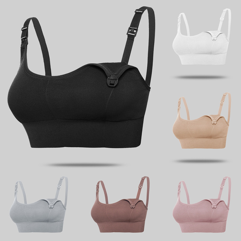 Cross-Border European and American Maternity Wear, Seamless and Comfortable, Non-Restraint Nursing Bra, Full-Stage Nursing Bra for Pregnant Women