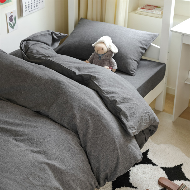 Ropa de cama, dormitorio de estudiantes, traje de tres piezas, algodón puro, 2025, sábanas nuevas, funda de edredón, universal para todas las estaciones