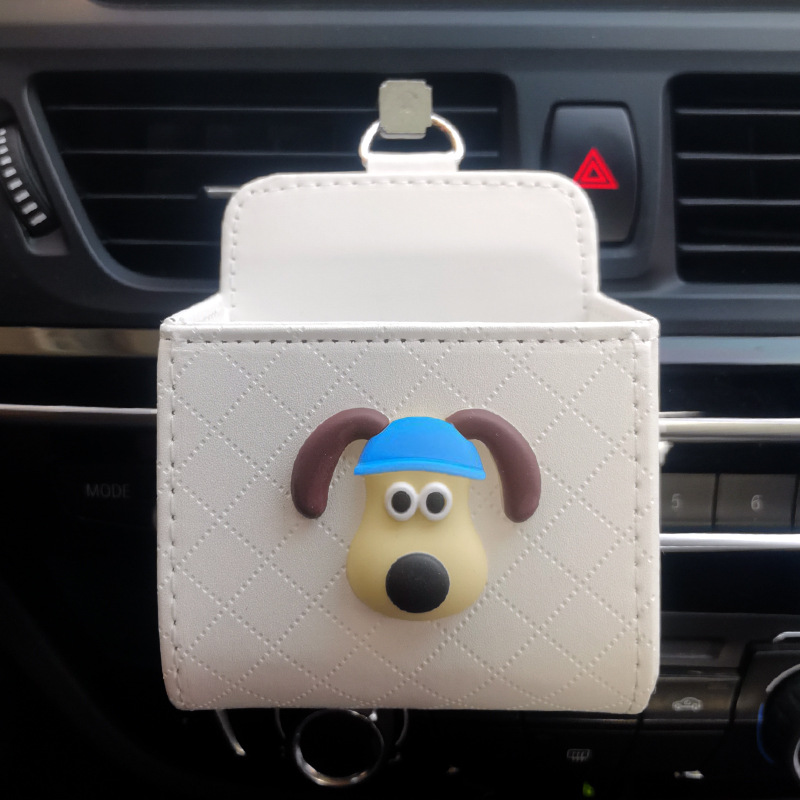Bolsa de almacenamiento de salida de aire del automóvil Bolsa colgante del teléfono móvil Caja de almacenamiento de artículos diversos del automóvil creativo Almacenamiento colgante Xiaohongshu mismo estilo