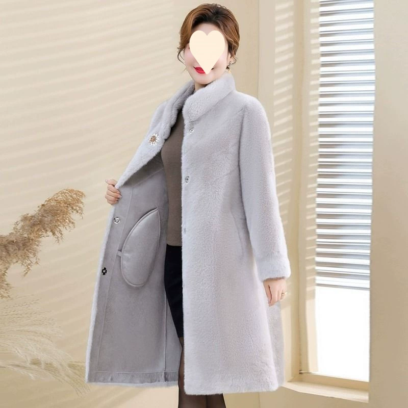 Velvet long jacket for mother, for middle age