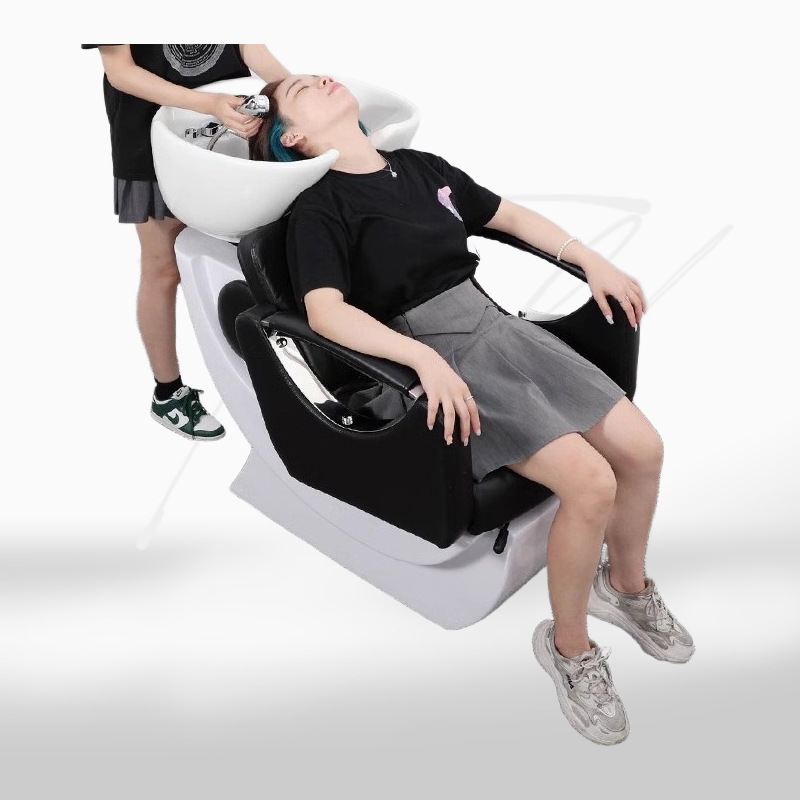 Peluquería de celebridades de Internet Peluquería de celebridades de Internet Champú semi-reclinado Punzonadora de alta gama Salón de belleza sentado simple Ventas directas especiales