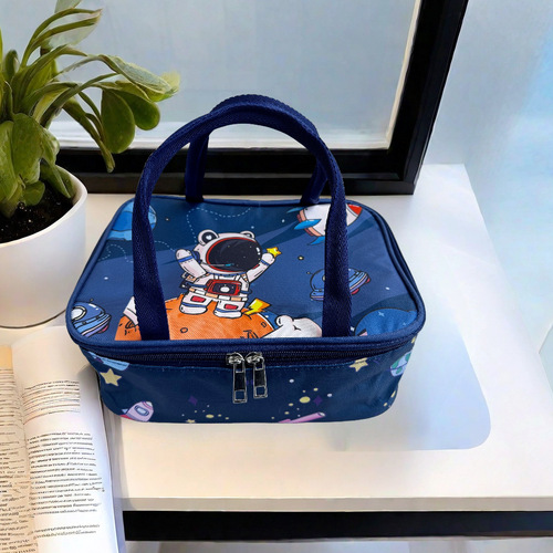 Special Insulated Lunch Box Bag for Elementary School Students, Portable Flat Lunch Pouch, Large Capacity Lunch Bag