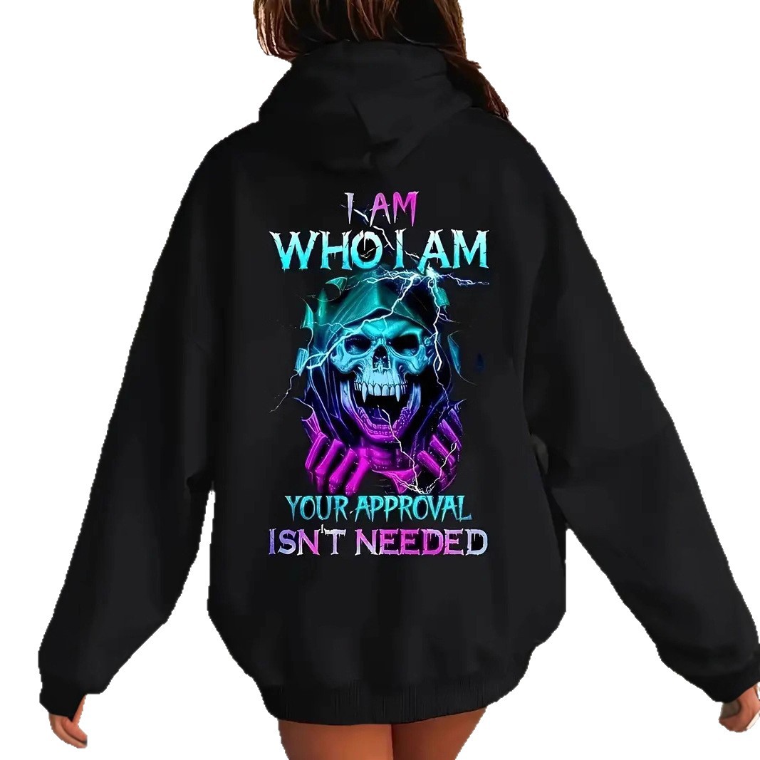 Sonbahar Kış Modası Harf Desenli Baskılı Kapüşonlu Sweatshirt Günlük Trend Hip Hop Sokak Çok Yönlü Üst Ceket_voghion.com