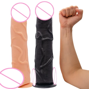 ПВХ-вайл dildo с присоской, гигантский 33,5×6,8 см (26 см пригодны), мясистый или черный