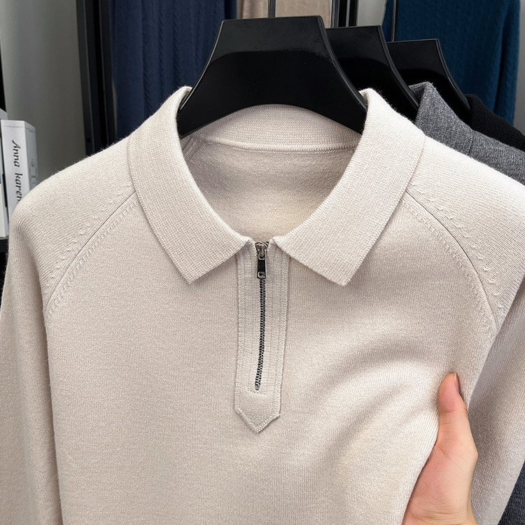 V-collar polo hombre transfronterizo overcoat de invierno de otoño de punto interior de invierno transfronterizo hombre casual ropa exterior de moda de lana