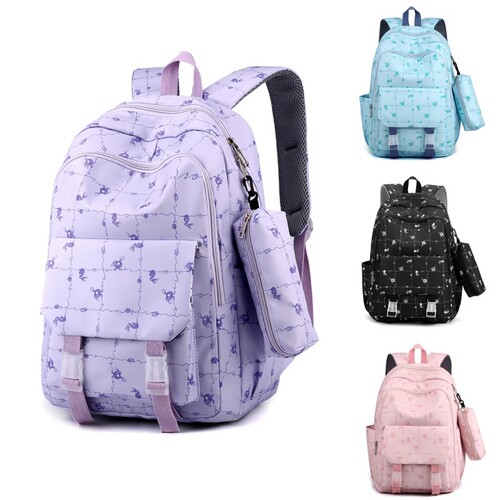 New large-capacity backpack, ins trendy, simple, junior and high school college student school bag, lightweight loli girl backpack