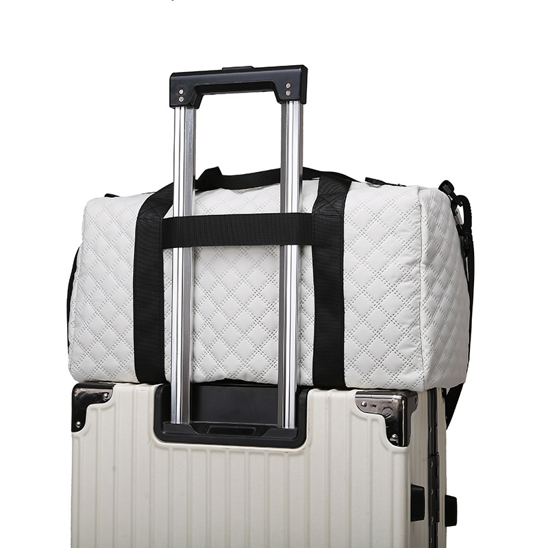 Bolso de viaje de separación seco y húmedo de gran capacidad de rombo nuevo transfronterizo, bolsa de yoga de fitness, bolsa de equipaje de embarque de corta distancia
