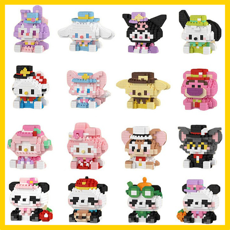 Top Hat Party Micro Particle Assembly Puzzle Compatible Lego Building Blocks Toys Children's Three-Dimensional Puzzle Cartoon Wholesale
