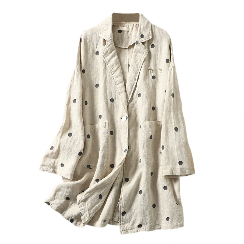 Японская длинная рукава, классический пиджак костюм, плащ--Coat, свободный крой, средняя длина