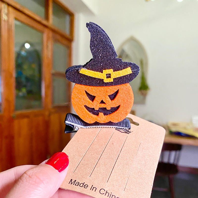 Cross-Border Hot Selling Halloween Hairpin New Product Halloween Decoration Selling Cute Bat Ghost Wizard Hat Pumpkin Hair