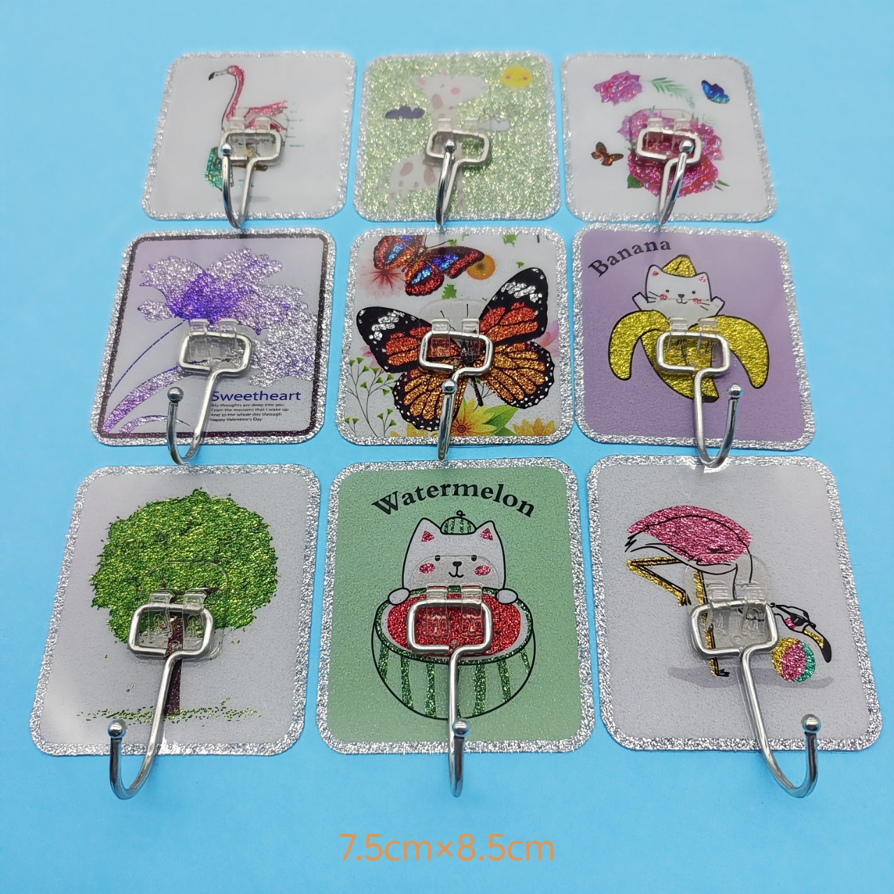 Powerful non-perforated hanging coat hook creative kitchen door stainless steel cabinet seamless transparent hook sticky hook wholesale