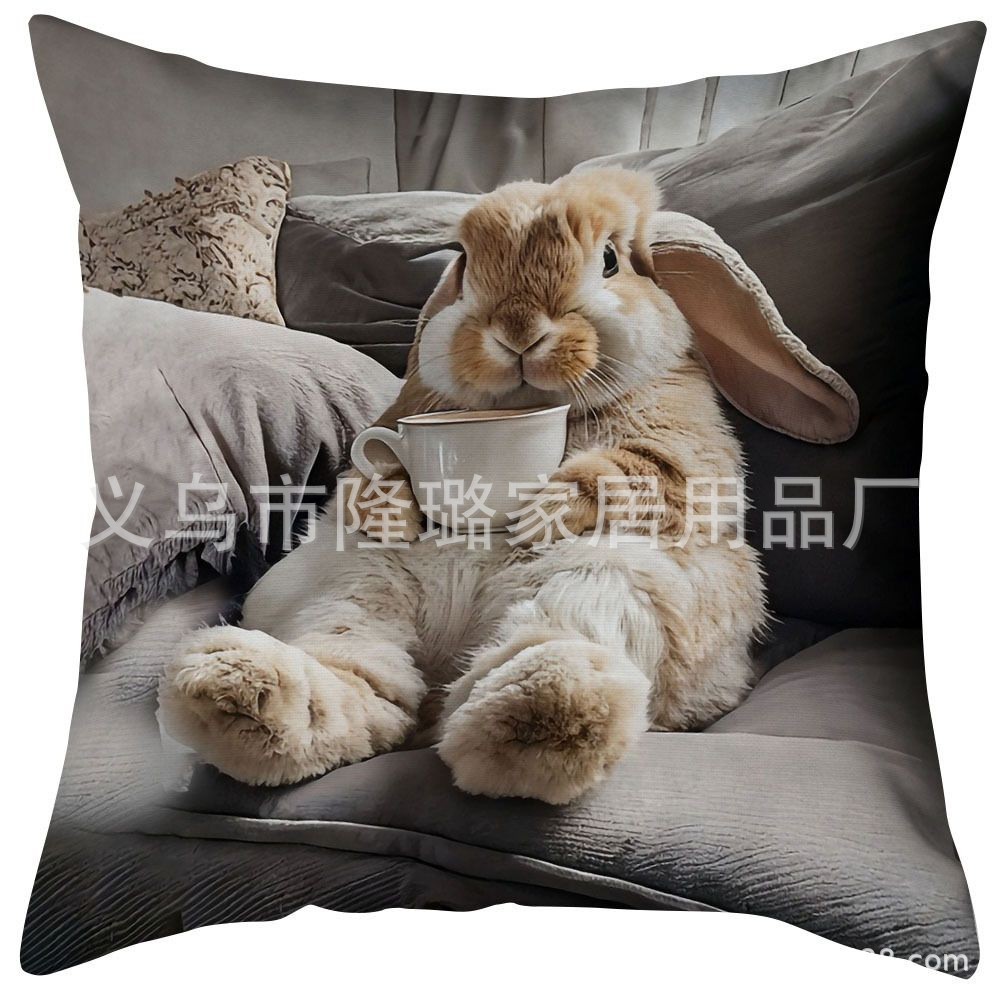 TEMU Hot-Selling Cat Plush Pillow Cover Cute Adorable Animal Cushion Bedroom Home Sofa Decorative Throw Pillow Cover Wholesale