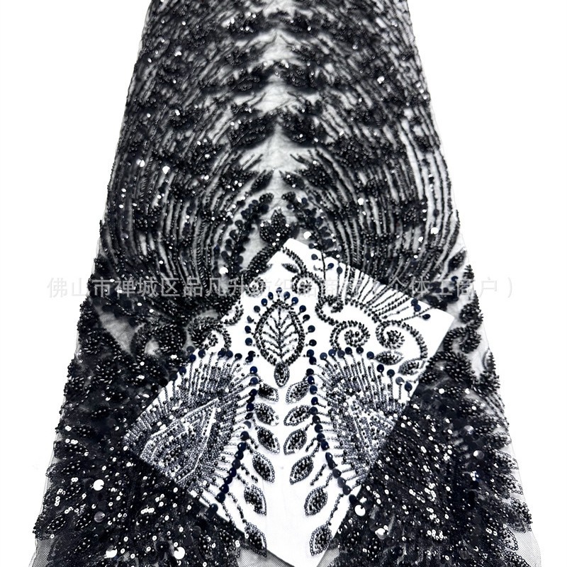 Moda alta francesa vestido de boda vestido de cena vestido de moda encaje tubo bordado tela