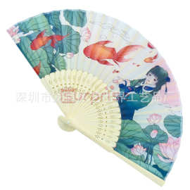厂家直供古风折扇定 制来图印刷LOGO广告礼品扇舞蹈折叠扇